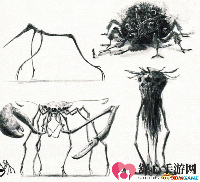 《塞尔达：荒野之息》守护者原型图，暗色调初见端倪