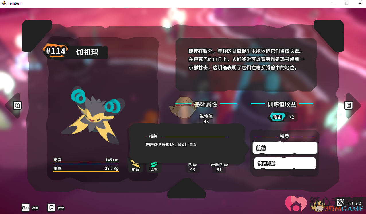 《Temtem》伽祖玛属性天赋图鉴