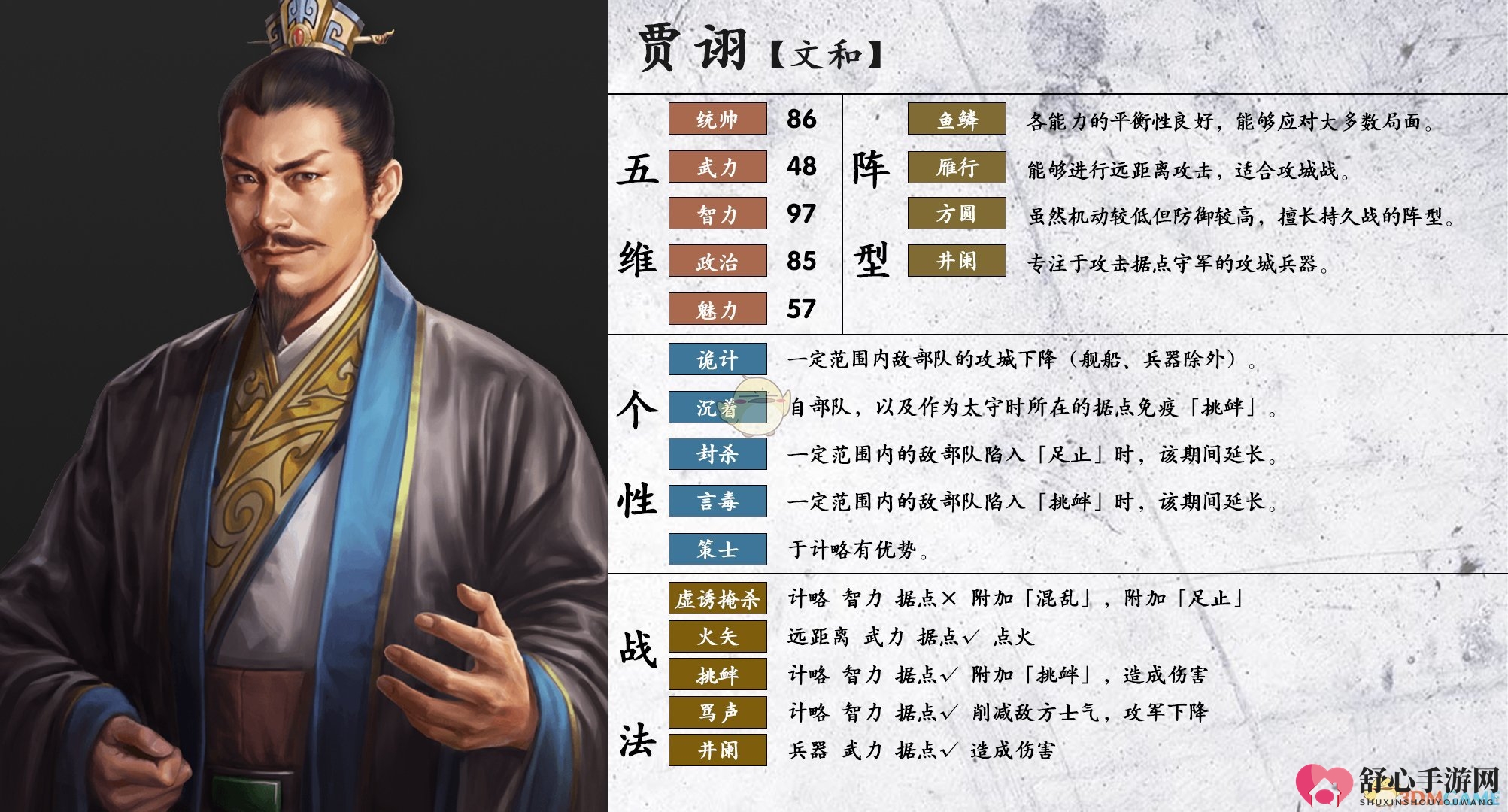 《三国志14》贾诩特性解析全攻略