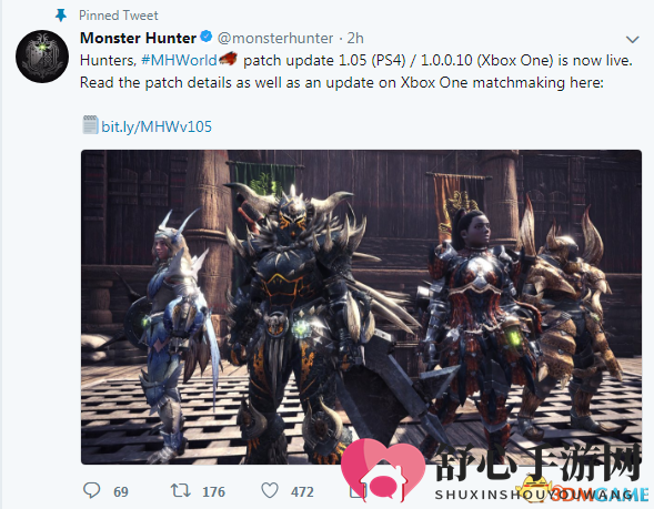 《怪物猎人：世界》官方推特震撼揭晓：PS4 1.05/Xbox One 1.0.0.10版更新已延期！众多精彩调整等你来探索！